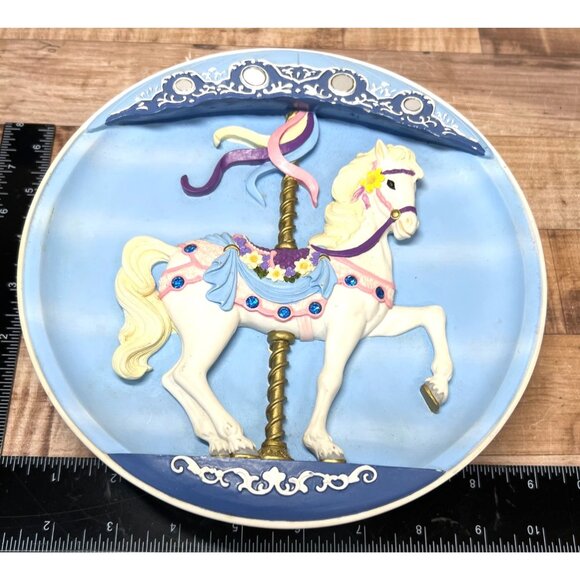 Vtg Bradex Sweet Stander Carousel Horse Collector Decorative Plate Plays Music - Picture 6 of 6